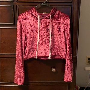 Long sleeve crop top - velvet